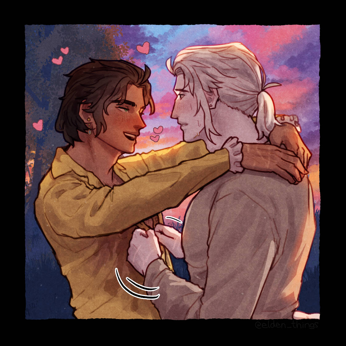 darian unbuttons rogier's shirt